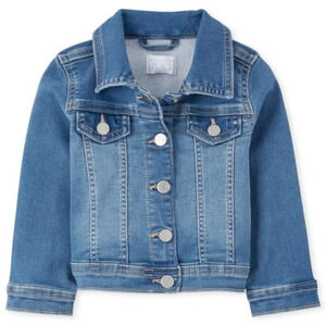 The Children's Place Toddler Girls Blue Front Button Denim Jacket Size 1…